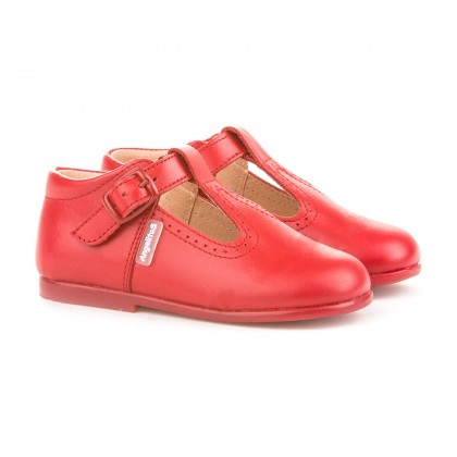 Angelitos Toddlers Leather T-Strap Shoe 