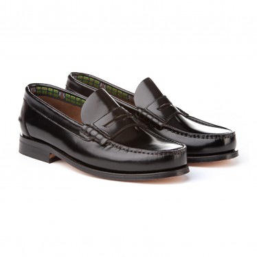 Boys Leather Penny Loafers School Shoes Leather Sole 595 Black, by AngelitoS