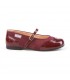Girls Split Leather School Mary Jane Shoes Patent Toe 1525 Burgundy, by AngelitoS
