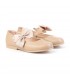 Childrens Girl Leather School Ballerinas Velcro Bow 519 Camel, by AngelitoS
