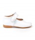 Merceditas Niña Piel Charol Velcro 1502 Blanco, de Angelitos