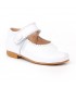 Merceditas Niña Piel Charol Velcro 1502 Blanco, de Angelitos