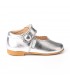 Girls Metallic Leather Mary Jane Shoes Velcro 1502 Silver, by AngelitoS
