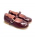 Girls Patent Leather Mary Jane Shoes Buckle 1100 Burgundy, by AngelitoS