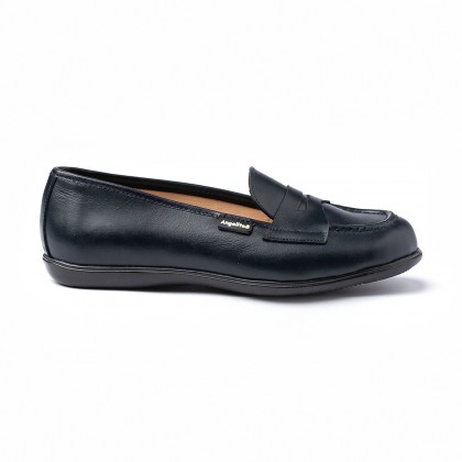 Girls Nappa Leather School Loafers Mask 467 Navy, by AngelitoS