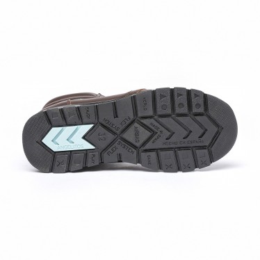 Botines Niño Piel Napa Cordones Y Cremallera 480 Chocolate, de Angelitos