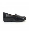 Women Soft Leather Comfort Loafers Removable Insole 12701 Black, by Amelie