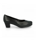 Woman Leather Comfort Pumps Low Heeled 1050 Black, by Desireé