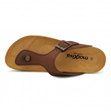 Men's Leather Bio Sandals 18014 Bown, by Morxiva Casual Shoes