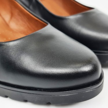 Zapatos De Salón Cómodos Mujer Piel Plantilla Gel LEURY9 Negro, de Desiree