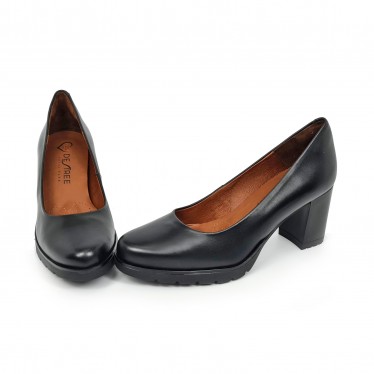 Zapatos De Salón Cómodos Mujer Piel Plantilla Gel LEURY9 Negro, de Desiree