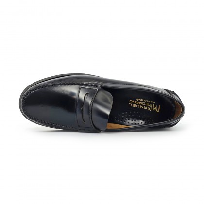 Zapatos Castellanos Hombre Piel Florentic Antifaz Suela Cuero 701 Negro, de Manuel Medrano