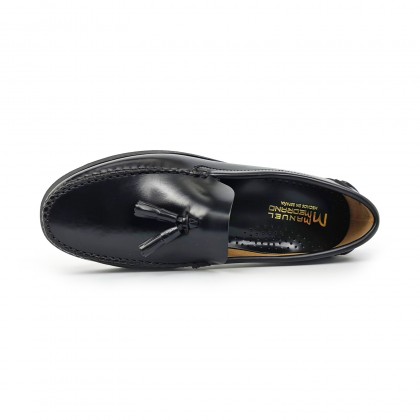 Mens Florentik Leather Beefroll Tasseled Loafers Leather Sole 702 Black, by Manuel Medrano