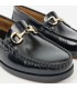 Womens Florentik Leather Beefroll Chain Loafers Rubber Sole 504 Black, by María Tovar