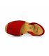 Women's Split Leather Flat Menorcan Sandals 202 Red, by C. Ortuño