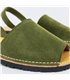 Women's Split Leather Flat Menorcan Sandals 202 Green, by C. Ortuño