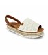Avarcas Menorquinas Plataforma Mujer Piel Trenzada Plantilla Acolchada 10462 Blanco, de C. Ortuño