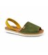 Womens Platform Split Leather Menorcan Sandals Padded Insole 15202 Green, by C. Ortuño