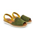 Avarcas Menorquinas Plataforma Mujer Piel Ante Plantilla Acolchada 15202 Verde, de C. Ortuño
