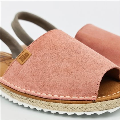 Womens Platform Split Leather Menorcan Sandals Padded Insole 15202 Pink, by C. Ortuño