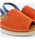 Womens Platform Split Leather Menorcan Sandals Padded Insole 15202 Coral, by C. Ortuño