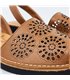 Womens Wedged Openwork Leather Menorcan Sandals Padded Insole 3471 Leather, by C. Ortuño