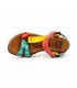 Woman Leather Wedged Sandals Velcro Padded Insole 54322 Multicolor, by Blusandal