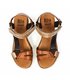 Woman Leather Wedged Sandals Velcro Padded Insole 54322 Multileathe, by Blusandal