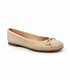Womens Leather Flat Ballerinas Bow 7000 Beige, by Casual