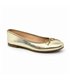 Womens Leather Flat Ballerinas Bow 7000 Platinum, by Casual
