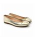 Womens Leather Flat Ballerinas Bow 7000 Platinum, by Casual