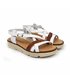 Womens Leather Flat Sandals Padded Insole 22106 White, by Blusandal