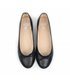 Womens Leather Flat Ballerinas Bow 7000 Black, by Casual