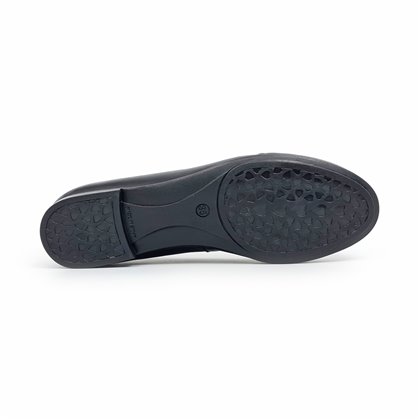 Womens Leather Flat Ballerinas Bow 7000 Black, by Casual