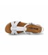 Womens Engraved Leather Low Wedged Sandals Padded Insole Buckle 22100 White, by Blusandal