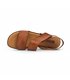 Womens Engraved Leather Low Wedged Sandals Padded Insole Velcro 22275 Leather, by Blusandal