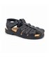 Men's Leather Californian Sandals Velcro Fitting 37006 Black, by Morxiva Casual Shoes