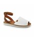 Womens Leather Menorcan Sandals Ankle Strap Padded Insole 15201 White, by C. Ortuño