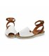 Womens Leather Menorcan Sandals Ankle Strap Padded Insole 15201 White, by C. Ortuño