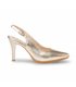 Zapatos De Salón Descubierto Mujer Piel Metalizada Tacón Alto 1495 PlatIno, de Eva Mañas