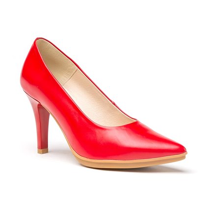 Zapatos De Salón Mujer Piel Napa Tacón Alto 1500 Rojo, de Eva Mañas