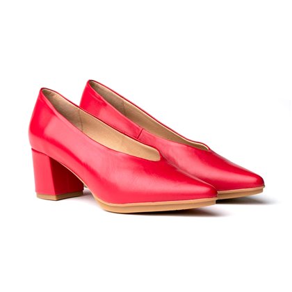 Zapatos De Salón Confort Mujer Piel Napa Tacón Bajo Destalonados 1497 Rojo, de Eva Mañas
