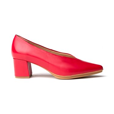Zapatos De Salón Confort Mujer Piel Napa Tacón Medio Descubierto 1497 Rojo, de Eva Mañas