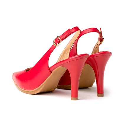 Zapatos De Salón Descubierto Mujer Piel Napa Tacón Alto 1495 Rojo, de Eva Mañas