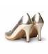 Zapatos De Salón Mujer Piel Napa Metalizada Tacón Alto 1500 Platino, de Eva Mañas