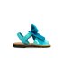 Childrens Synthetic Patent Menorcan Sandals Satin Bow 268 Blue, by Pisable