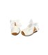 Childrens Synthetic Patent Menorcan Sandals Satin Bow 268 White, by Pisable
