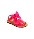 Childrens Synthetic Patent Menorcan Sandals Satin Bow 268 Fucsia, by Pisable