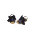 Childrens Synthetic Patent Menorcan Sandals Satin Bow 268 Navy, by Pisable