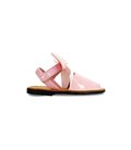 Childrens Synthetic Patent Menorcan Sandals Satin Bow 268 Pink, by Pisable
